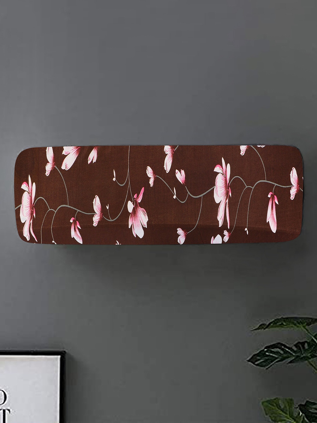 

Dakshya Industries Brown & Pink Printed Elastic Split AC Cover
