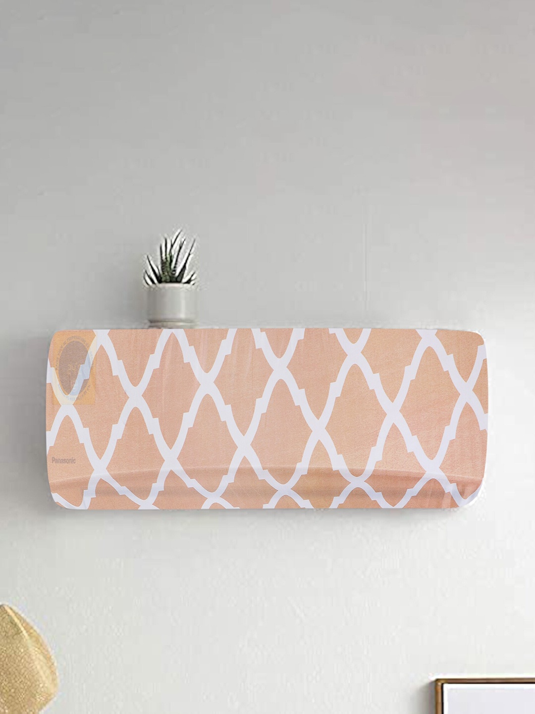 

Dakshya Industries Beige & White Printed Elastic Split AC Cover