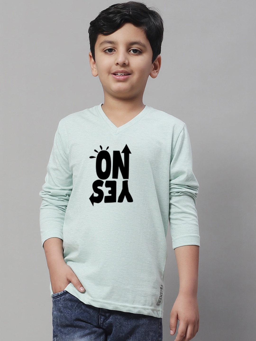 

Friskers Boys Typography Printed Pure Cotton T-Shirt, Sea green