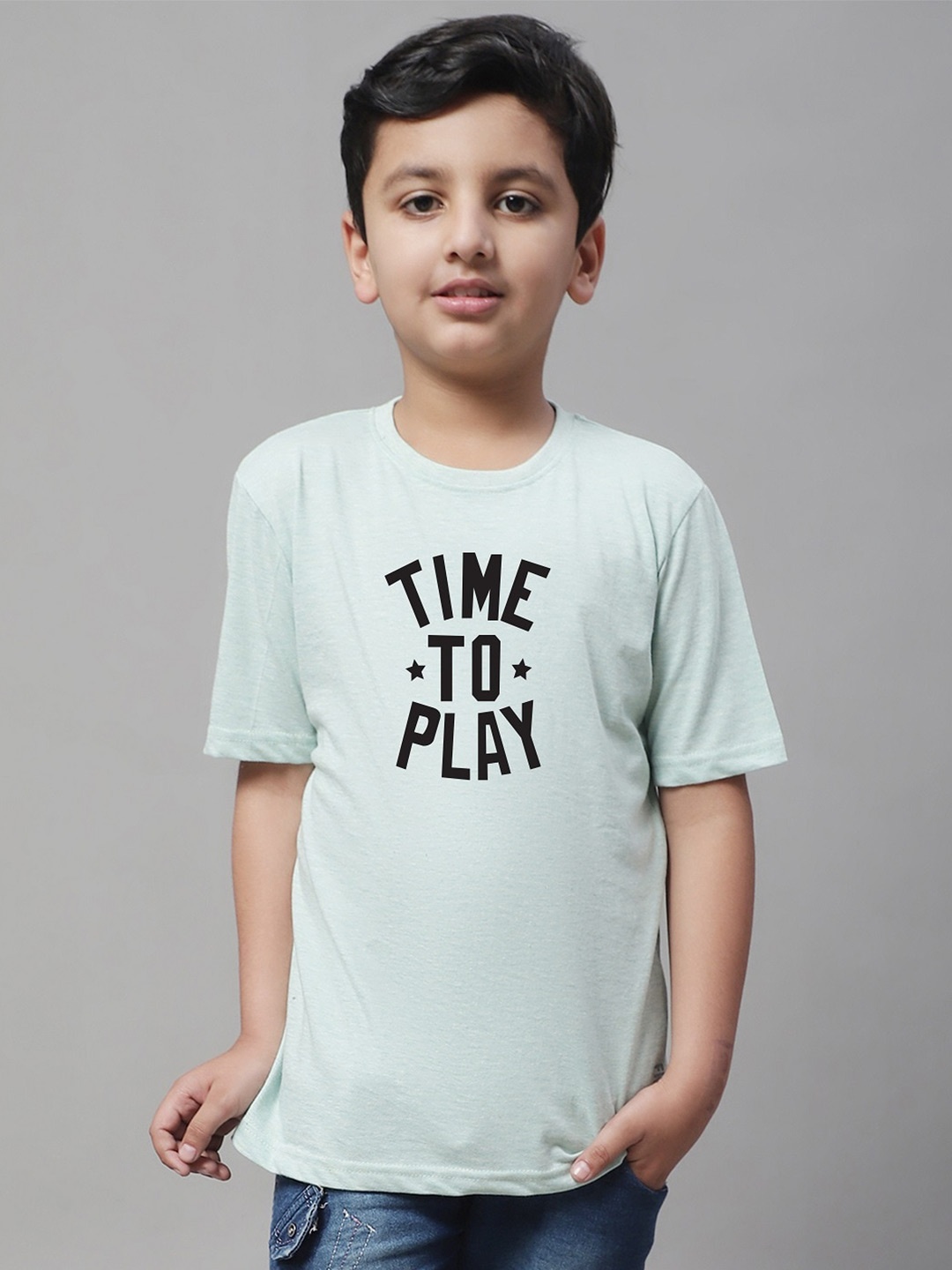 

Friskers Boys Typography Printed Pure Cotton T-shirt, Sea green
