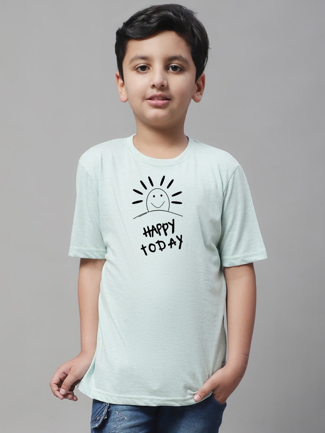 

Friskers Boys Typography Printed Pure Cotton T-shirt, Sea green