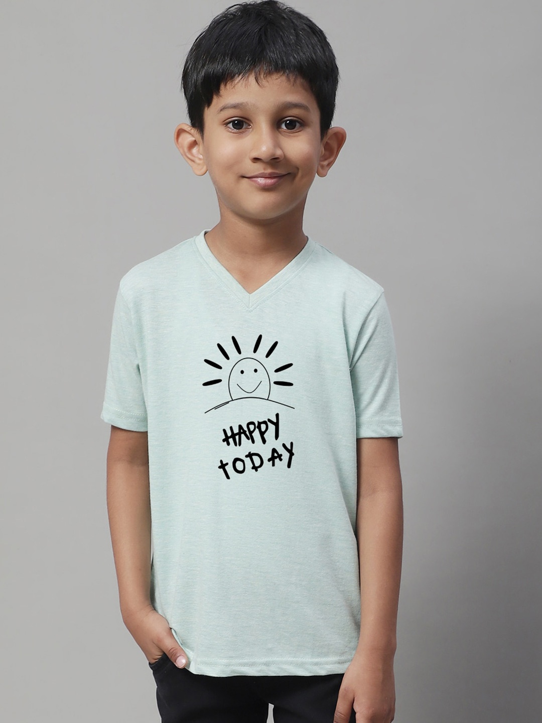 

Friskers Boys Typography Printed Pure Cotton T-shirt, Sea green