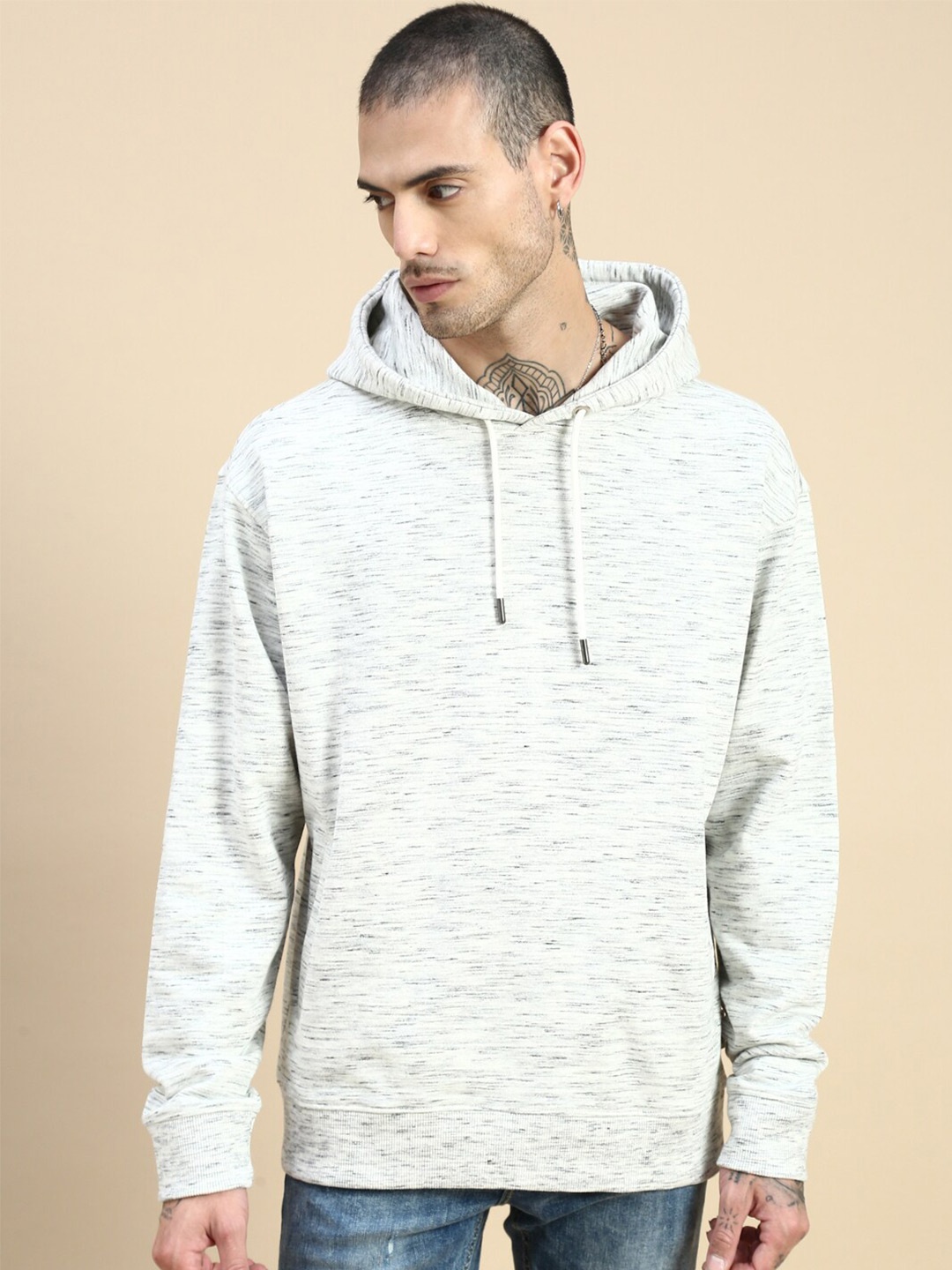 

The Roadster Lifestyle Co. Relaxed Fit Hooded Sweatshirts, Off white