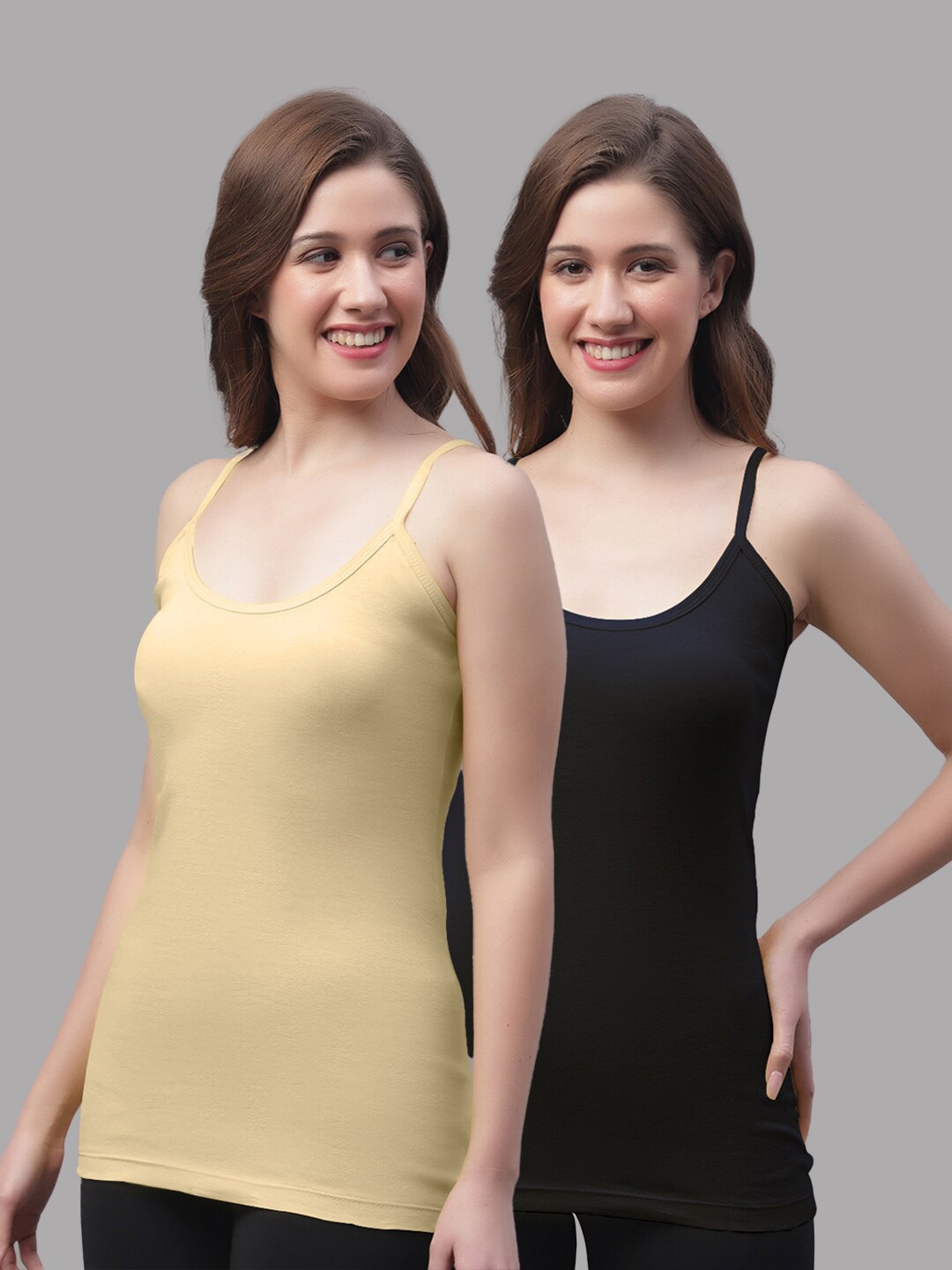 

Friskers Pack Of 2 Non Padded Camisoles, Black