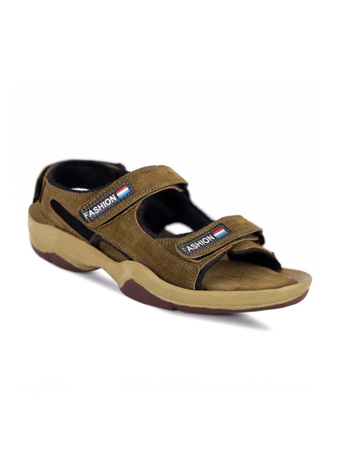 

FOXYFOOT Men Leather Comfort Sandals, Olive