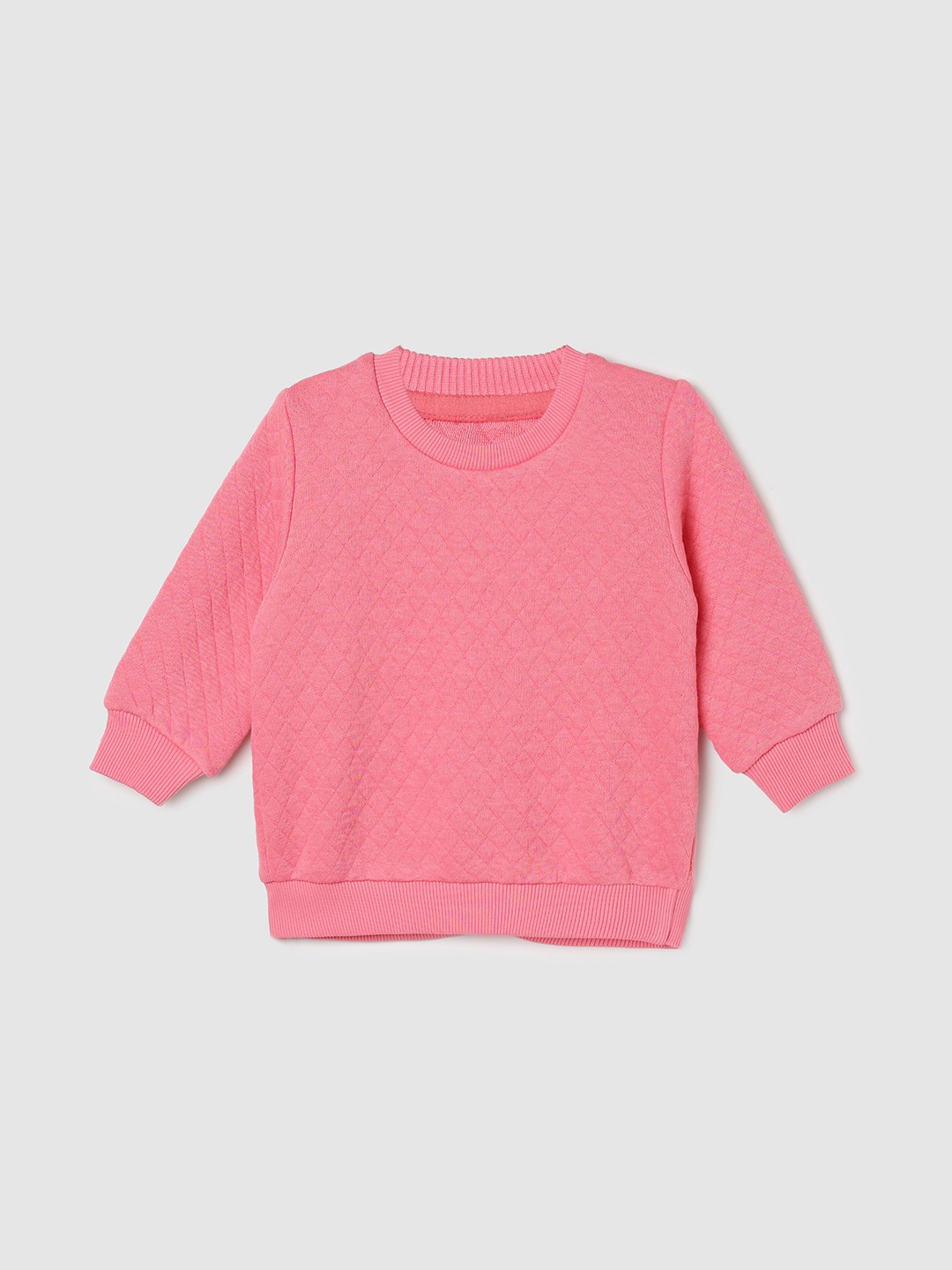 

max Infants Girls Self Design Sweatshirt, Pink