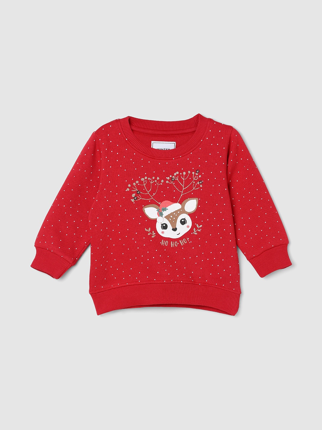 

max Infants Girls Graphic Printed Pullover Sweatshirt, Red