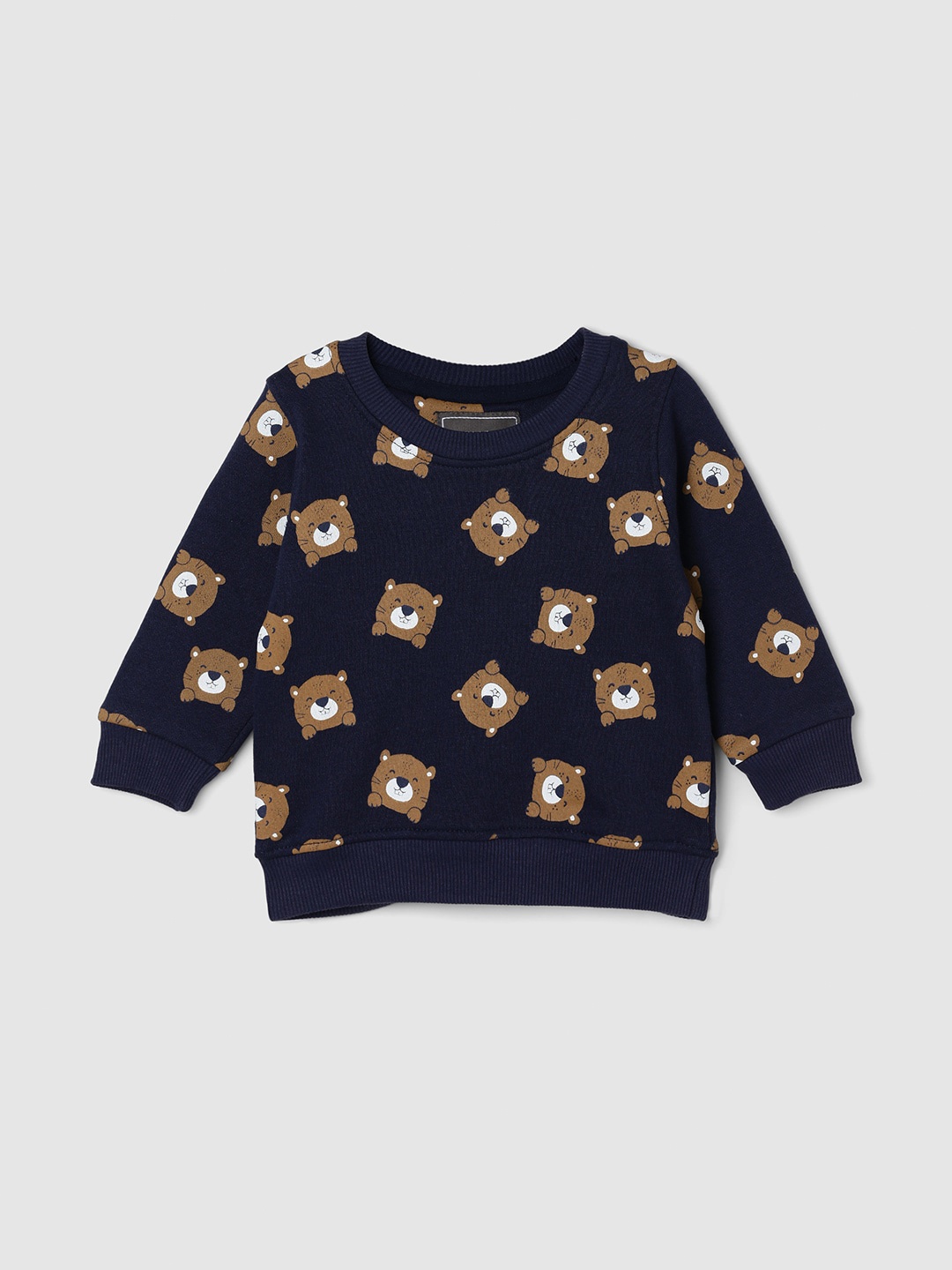 

max Boys Conversational Printed Long Sleeves Pullover Sweatshirt, Navy blue