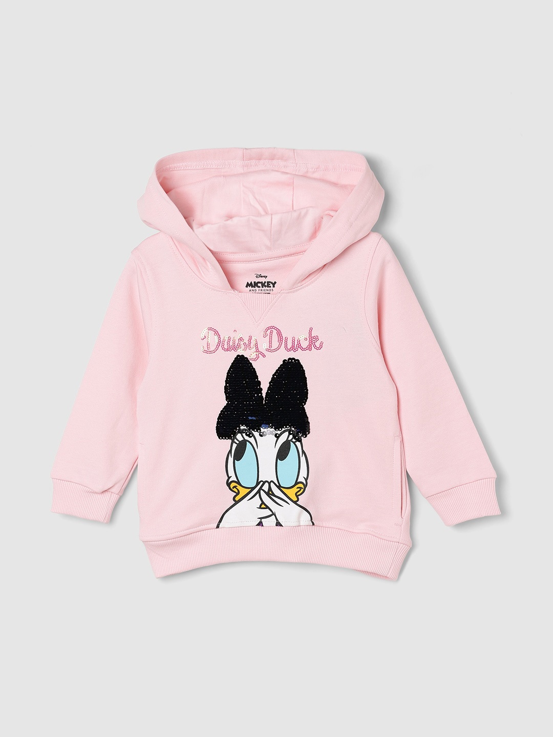 

max Girls Daisy Duck Printed Pure Cotton Sweatshirt, Orange