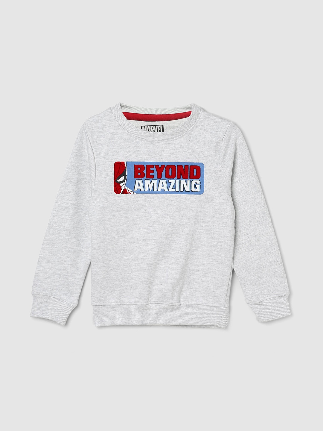 

max Boys Spider-Man Printed Pullover, Grey