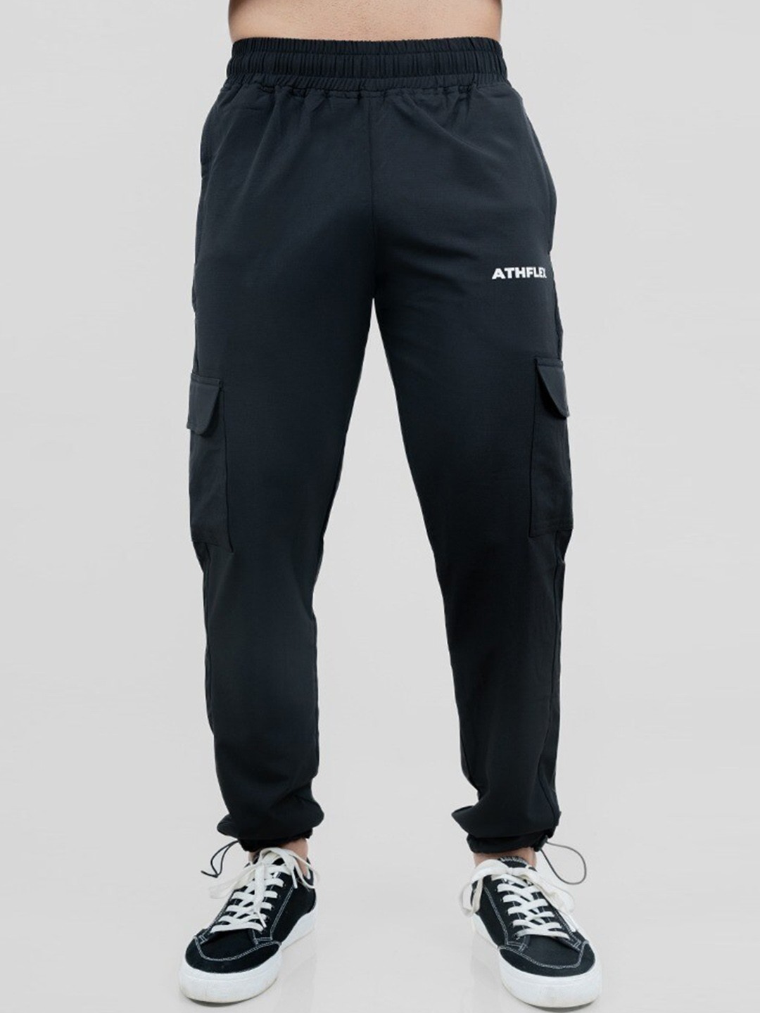

Athflex Men Mid-Rise Joggers, Black