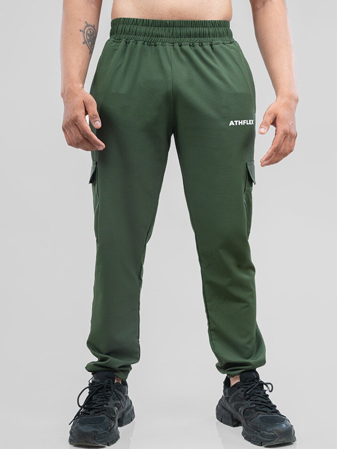 

Athflex Men Mid-Rise Joggers, Green