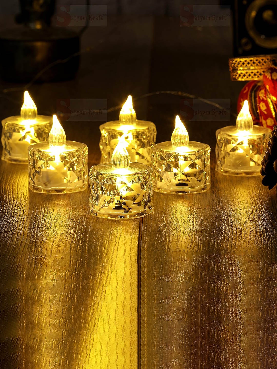 

Satyam Kraft 6 Pcs Yellow LED Tea Light Candles