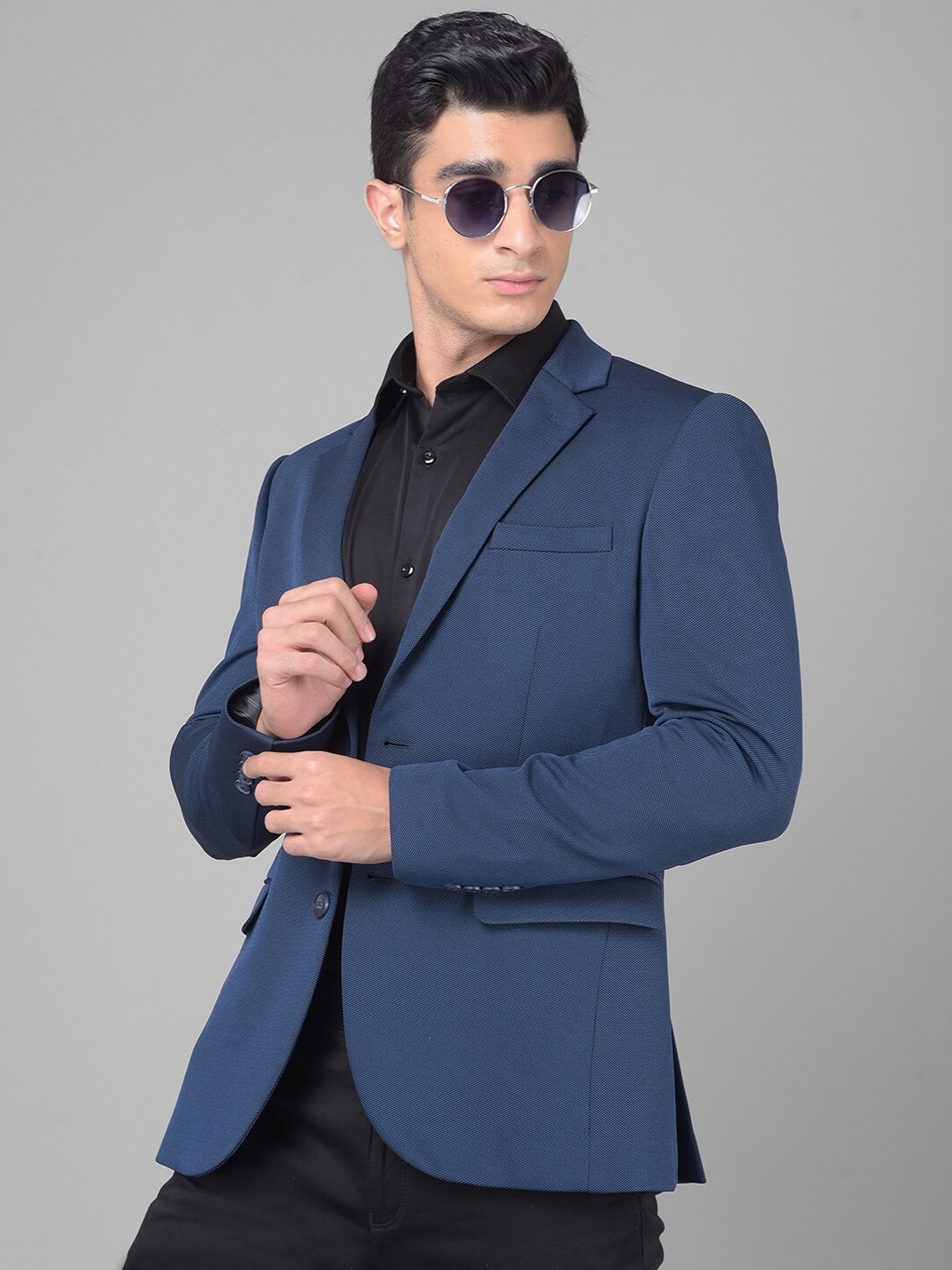 

Crimsoune Club Slim-Fit Single-Breasted Blazer, Navy blue