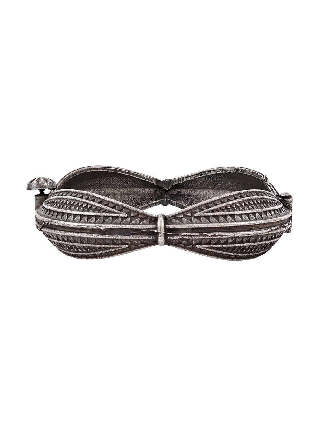 

TEEJH Oxidised Silver-Plated Kada Bracelet