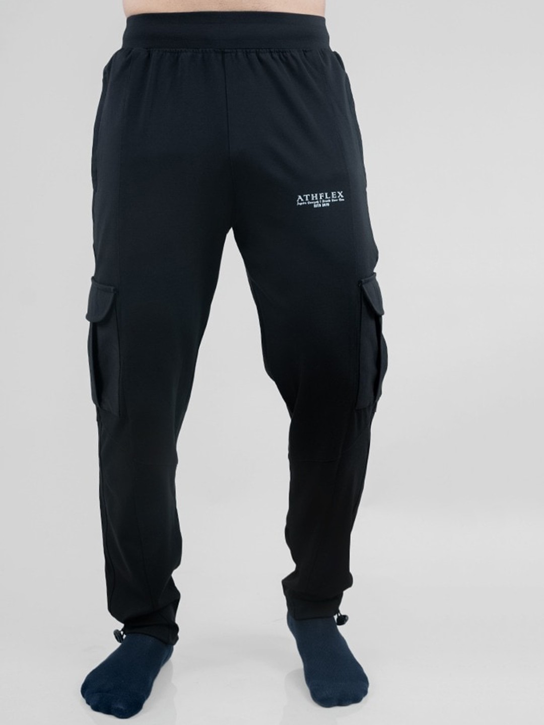 

Athflex Men Mid-Rise Joggers, Black