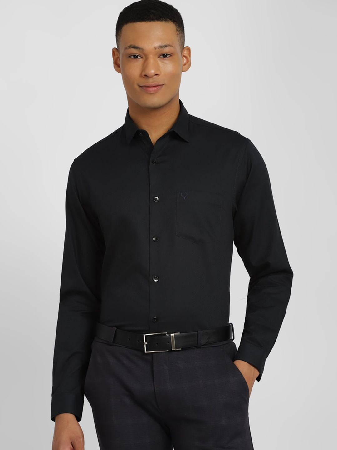 

Allen Solly Slim Fit Pure Cotton Formal Shirt, Black