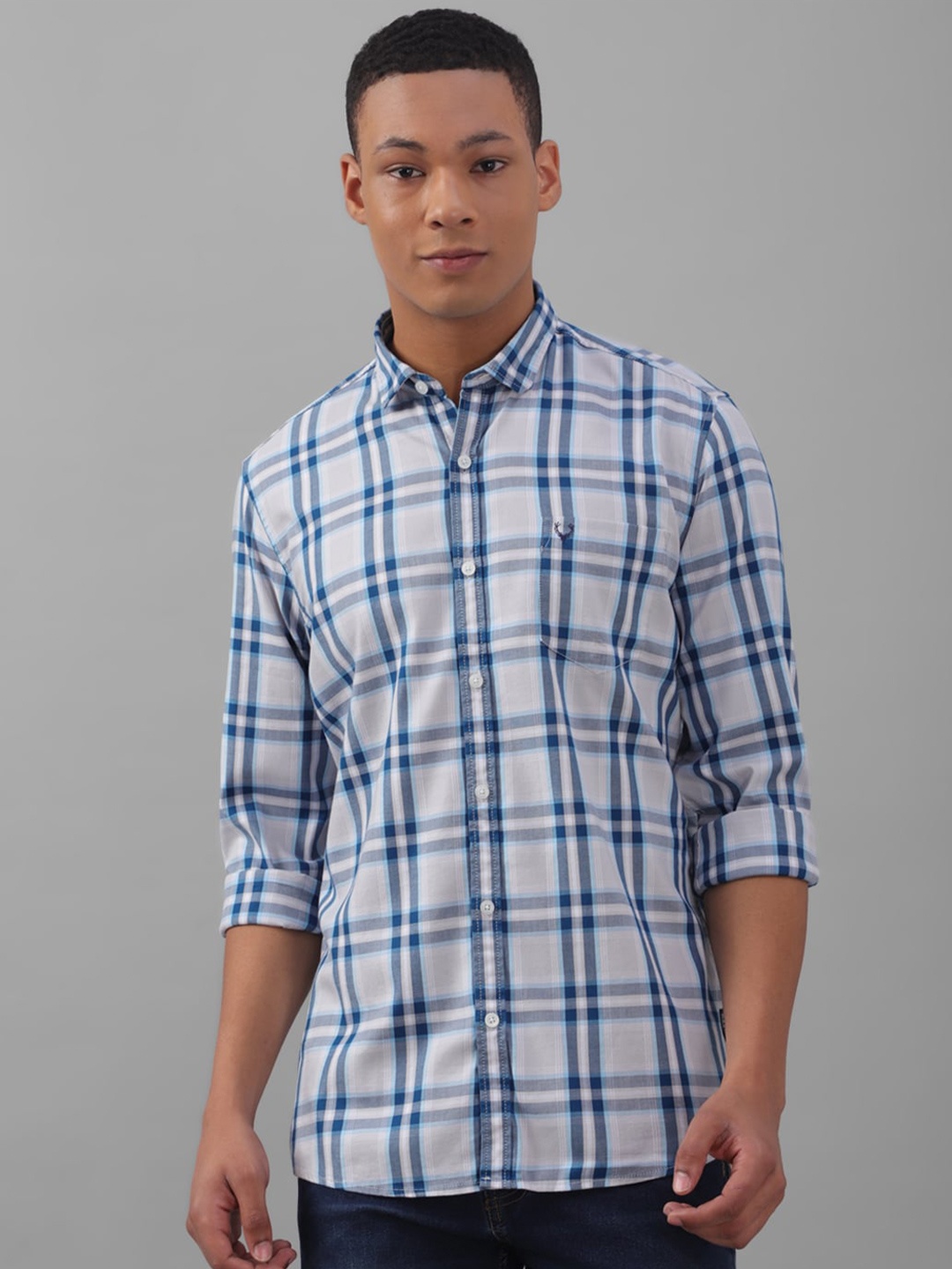 

Allen Solly Tartan Checked Pure Cotton Casual Shirt, White