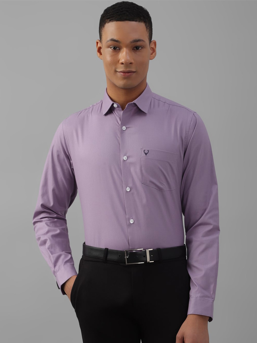 

Allen Solly Slim Fit Spread Collar Pure Cotton Formal Shirt, Purple