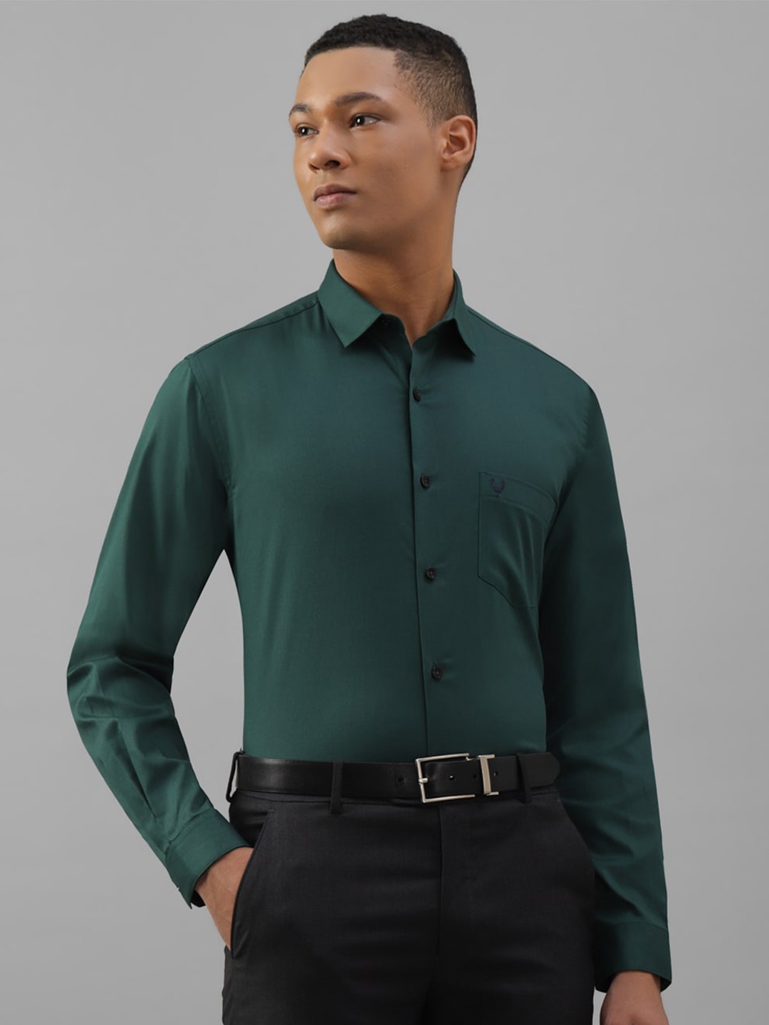 

Allen Solly Slim Fit Pure Cotton Formal Shirt, Green