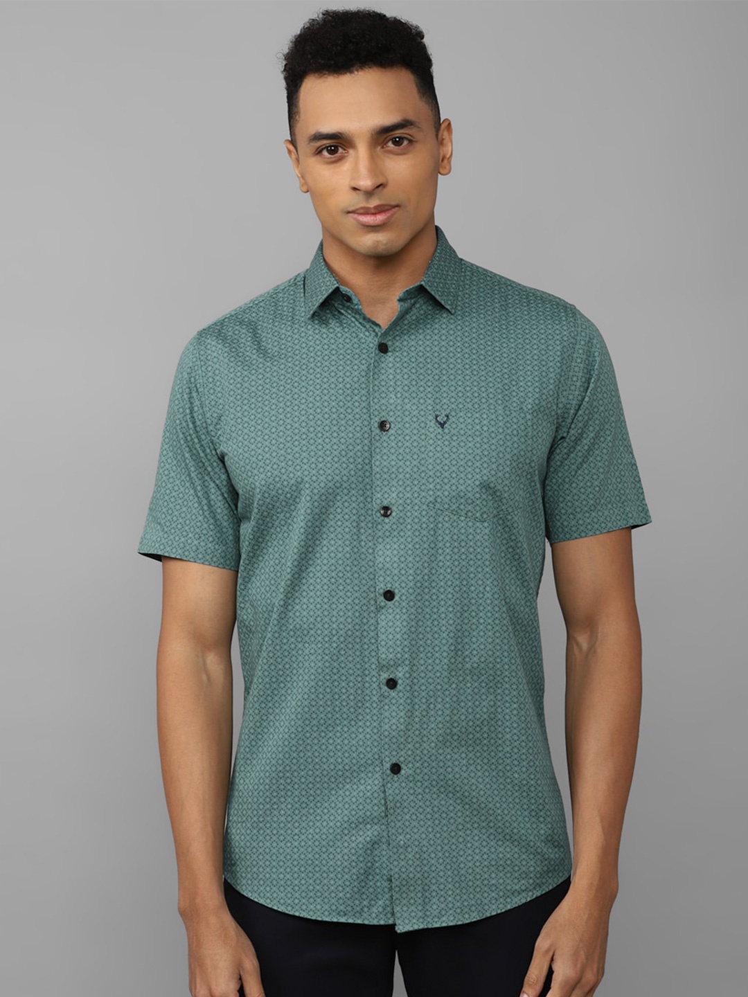 

Allen Solly Micro Ditsy Printed Slim Fit Cotton Casual Shirt, Green