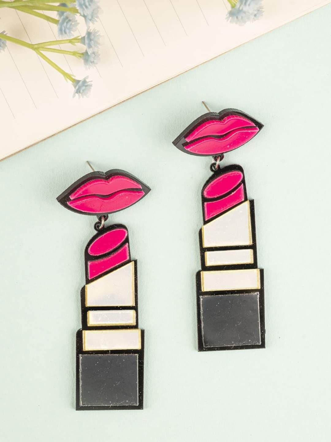 

Crunchy Fashion Quirky Drop Earrings, Pink