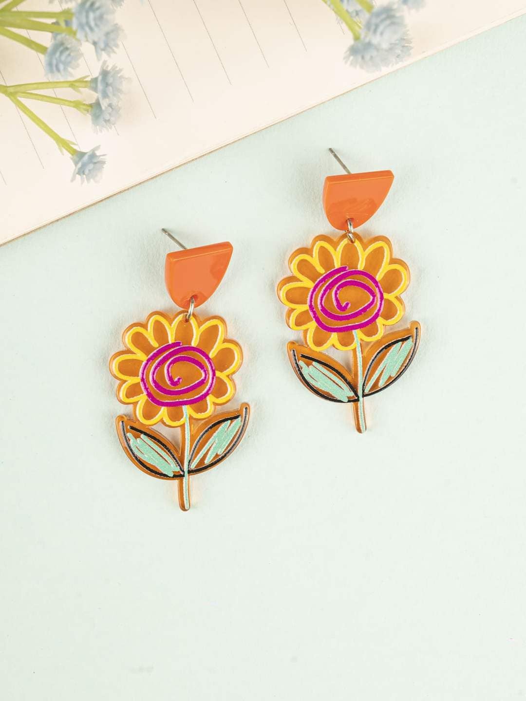 

Crunchy Fashion Floral Drop Earrings, Yellow