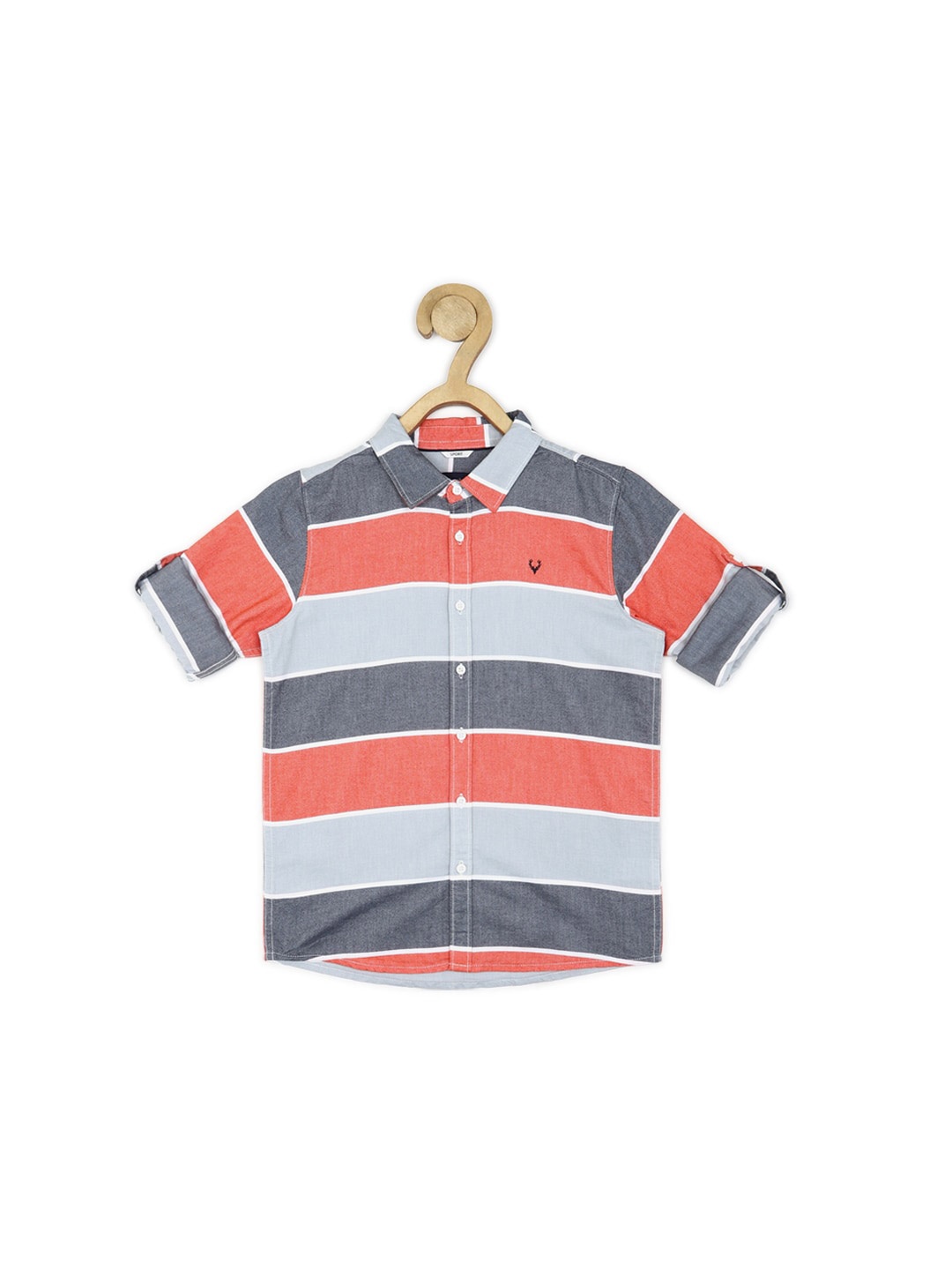 

Allen Solly Junior Boys Colourblocked Slim Fit Opaque Cotton Casual Shirt, Orange