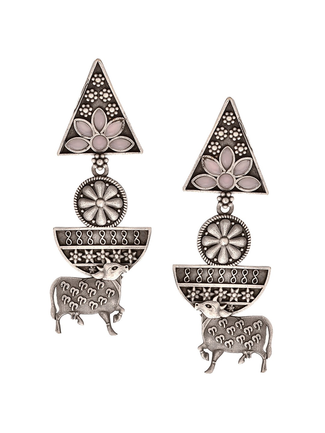 

Infuzze Oxidised Silver Plated Animal Shaped Drop Earrings
