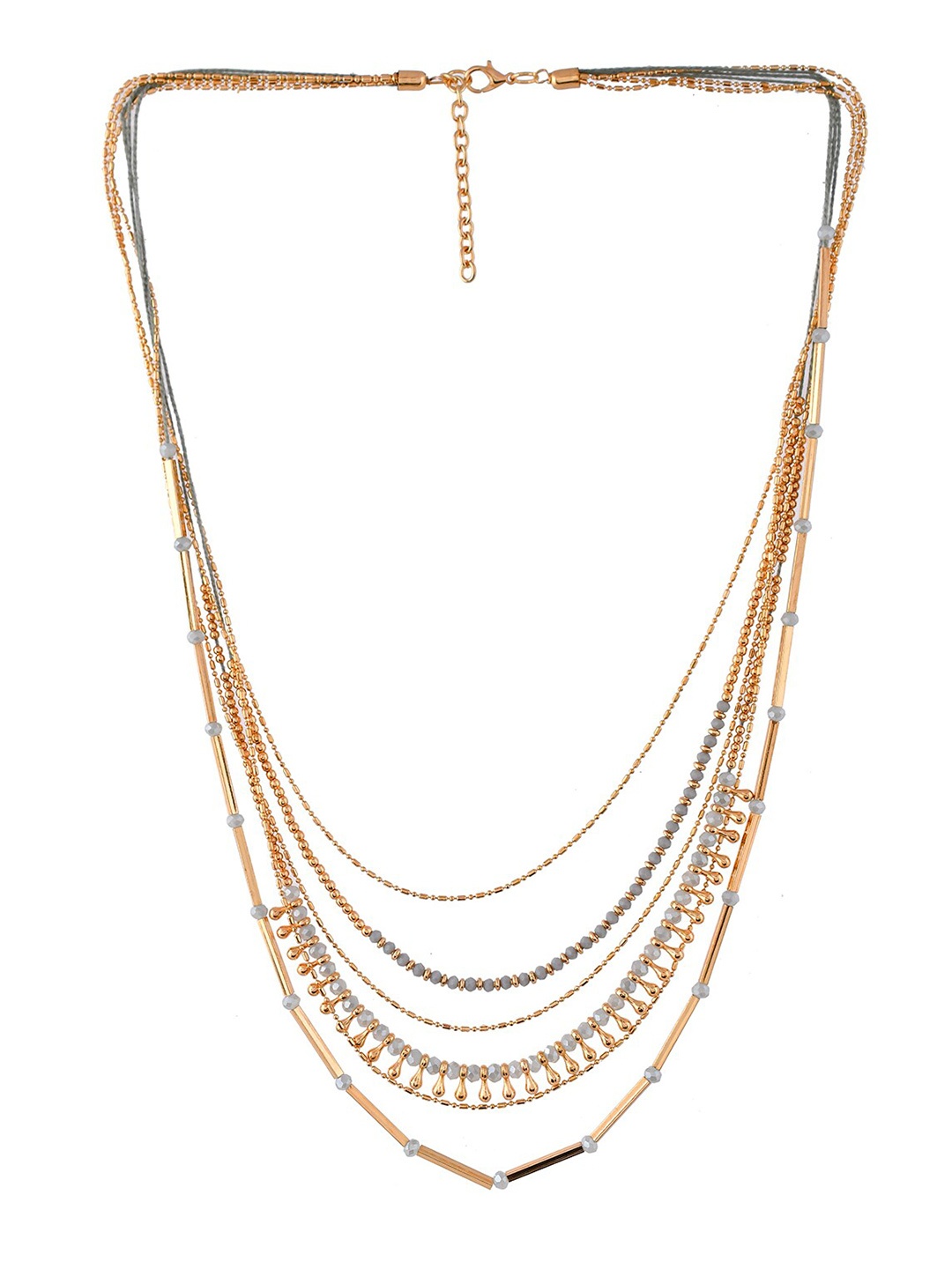 

Infuzze Beaded Statement Layered Necklace, Gold
