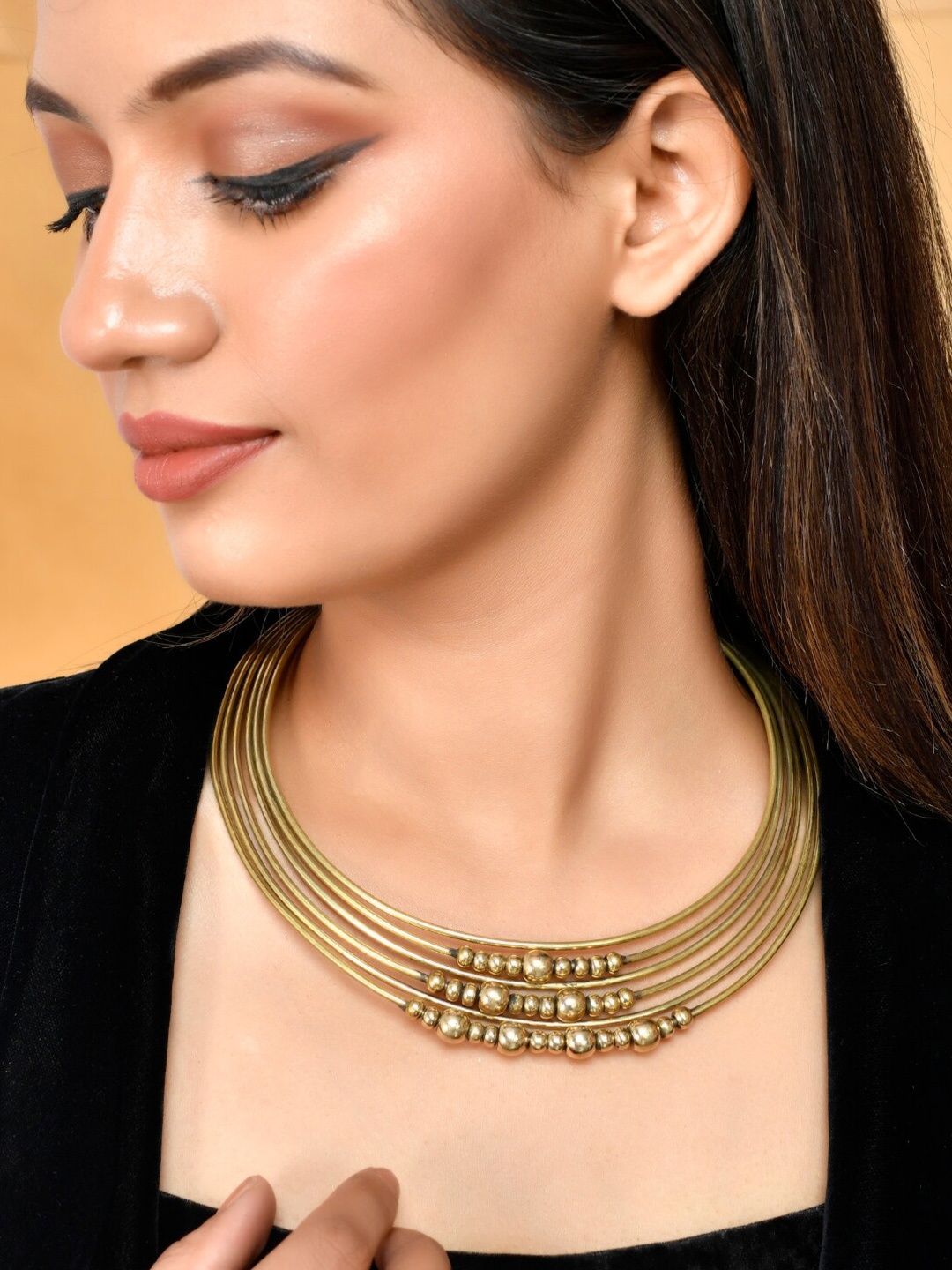 

Infuzze Gold-Plated Statement Necklace