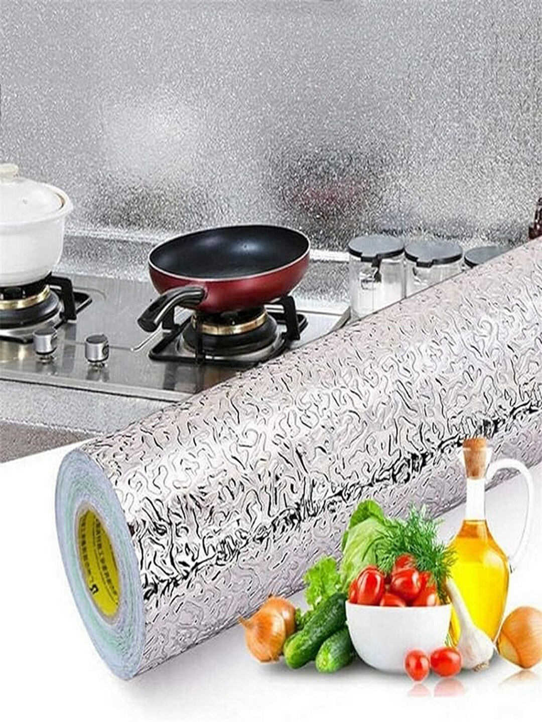 

Univocean Silver Toned 3D Marble Peel & Stick Vinyl PVC Self Adhesive Wall Stickers