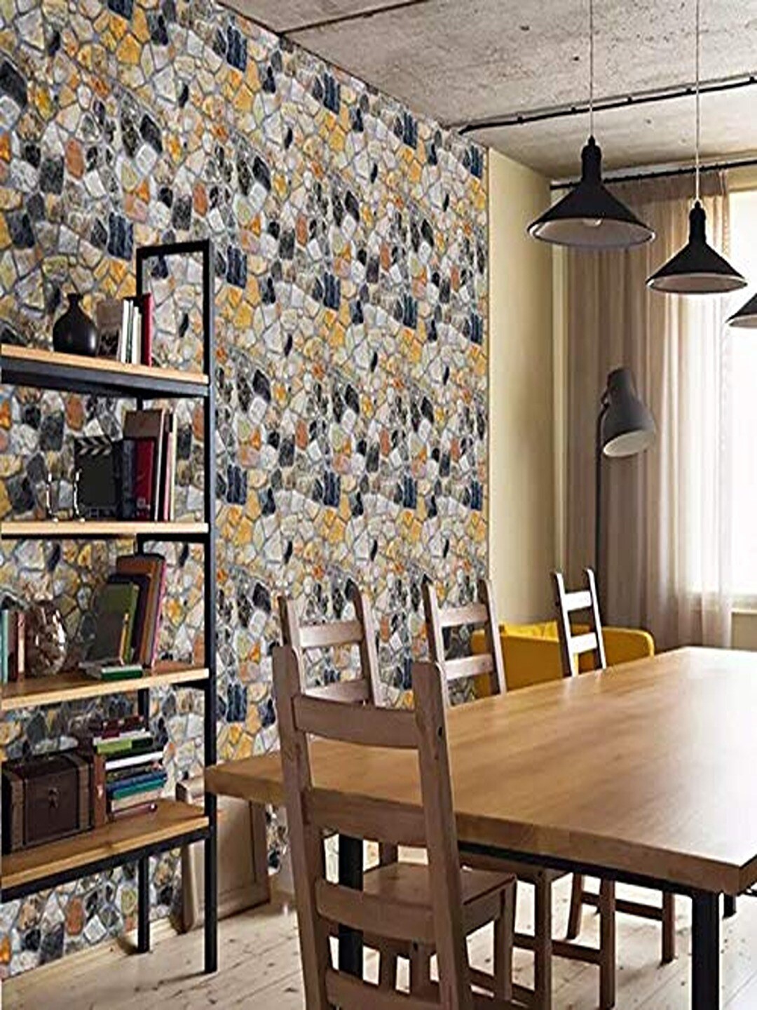 

Univocean Yellow 3D Modern Brick Design Self-Adhesive Wallpaper