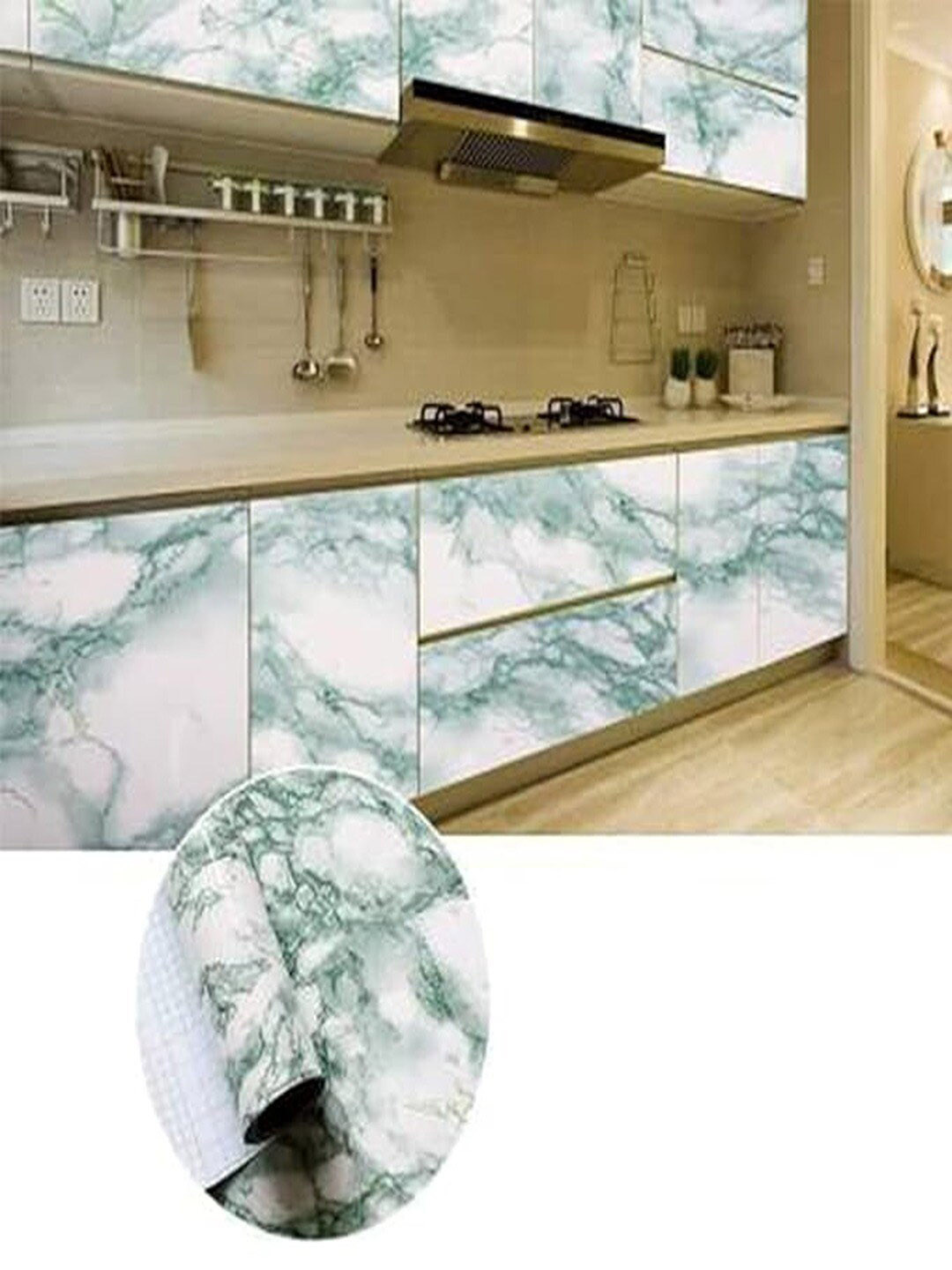 

Univocean White & Green Printed Waterproof Wall Sticker