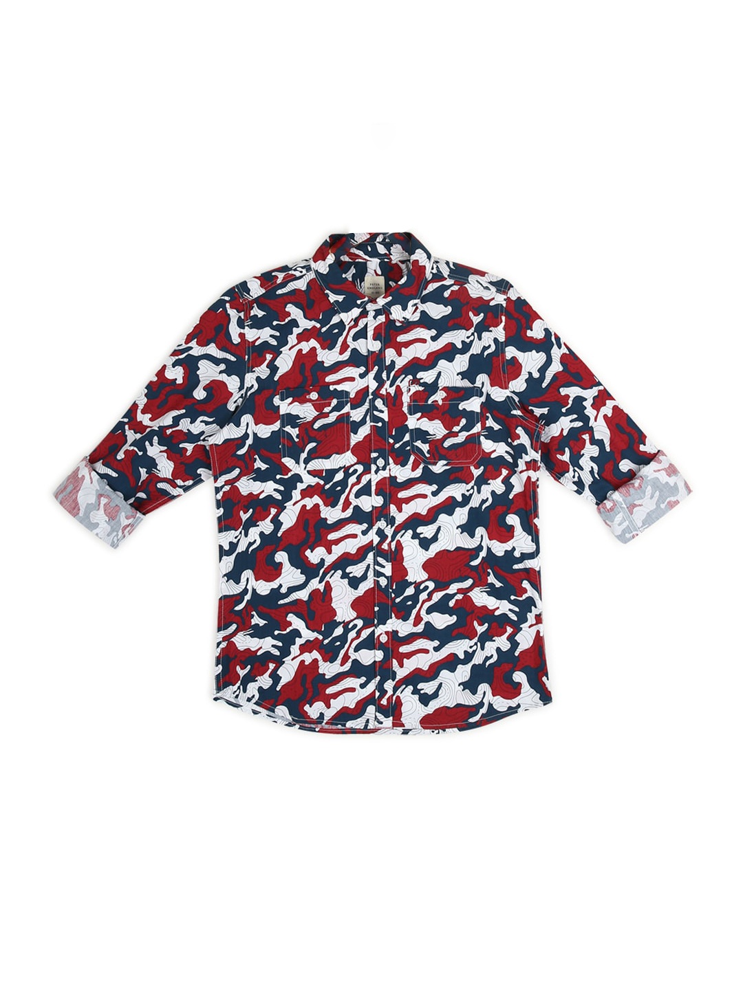 

Peter England Boys Slim Fit Abstract Printed Cotton Casual Shirt, Red