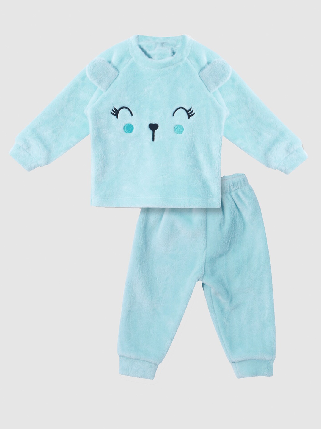 

Moms Love Infant Girls Printed Sweatshirt with Pyjamas, Blue