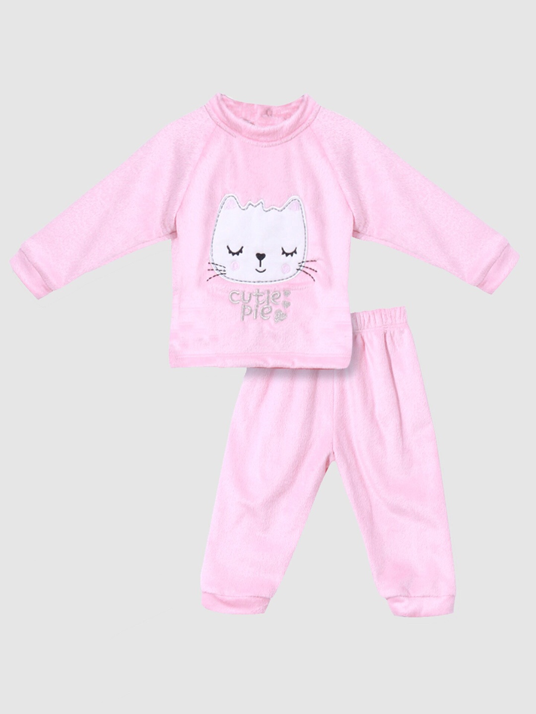 

Moms Love Infant Boys Self Design T-shirt with Pyjama, Pink