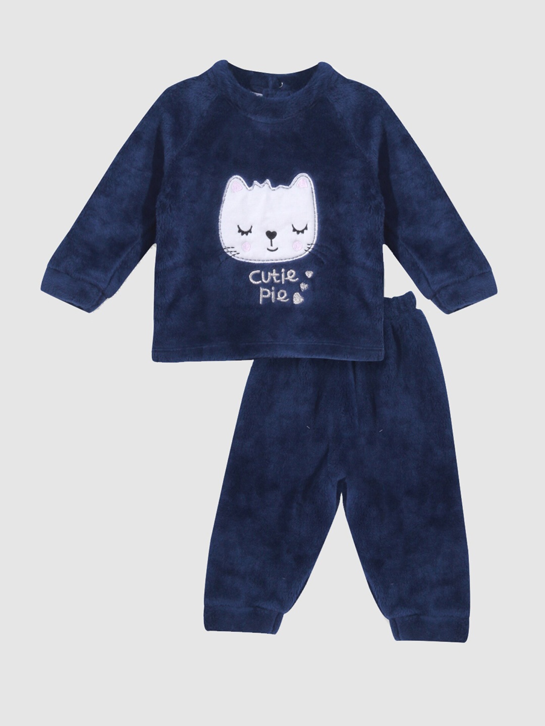 

Moms Love Infant Boys Self Design T-shirt with Pyjama, Navy blue