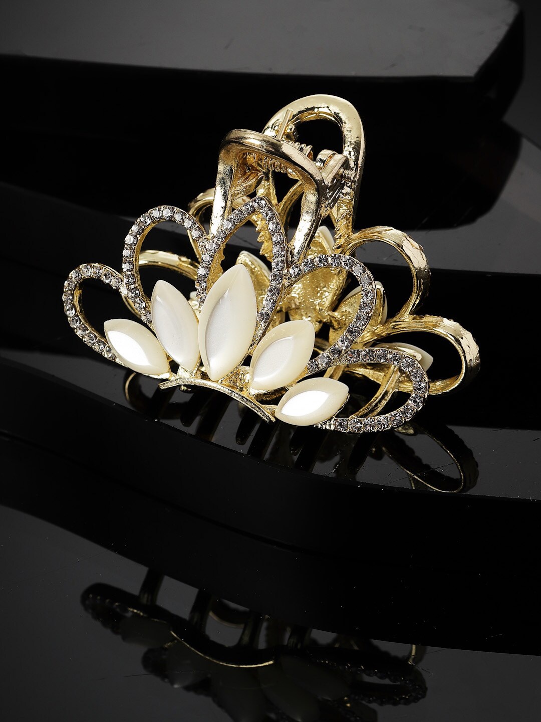 

PANASH Gold Plated Embellished Claw Clip