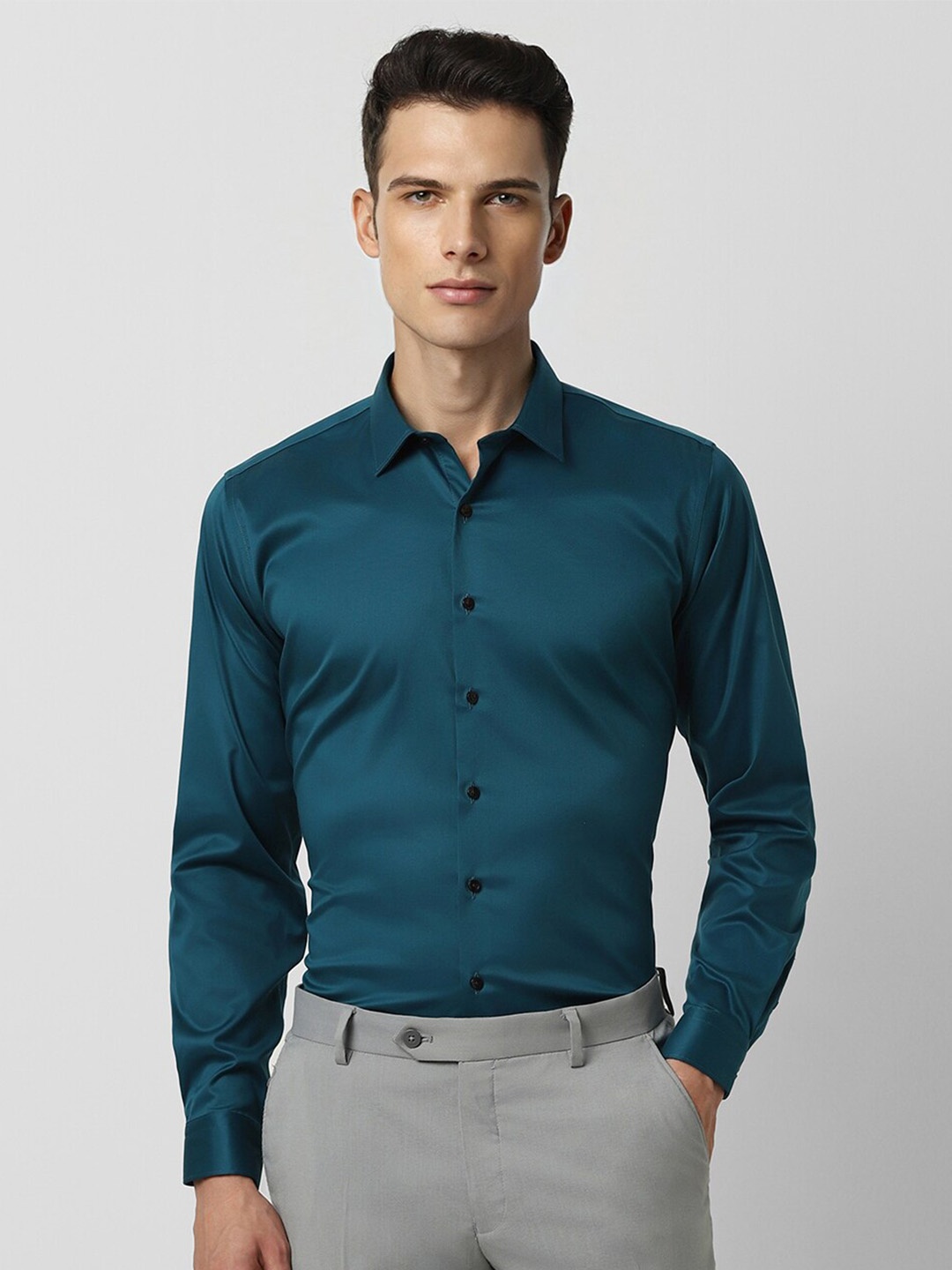 

Van Heusen Slim Fit Formal Shirt, Green