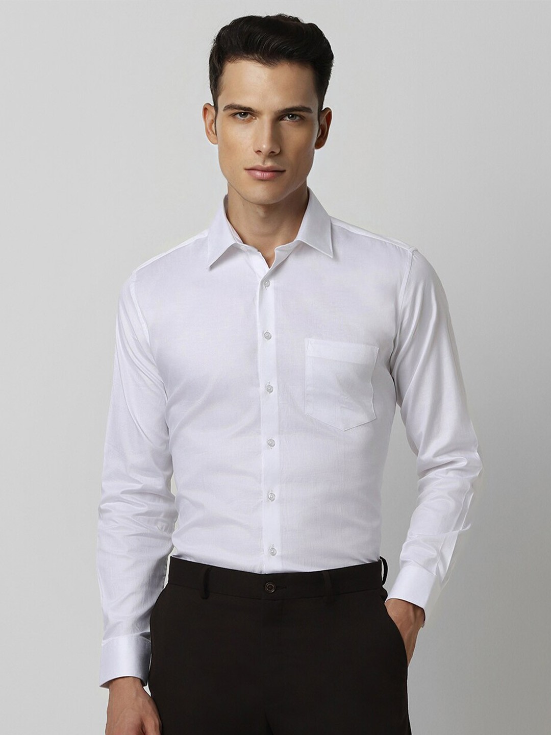 

Van Heusen Slim Fit Spread Collar Pure Cotton Formal Shirt, White
