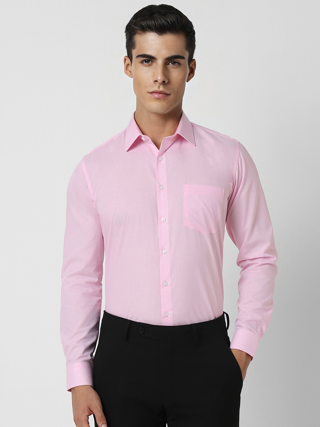 

Van Heusen Men Pink Slim Fit Opaque Formal Shirt