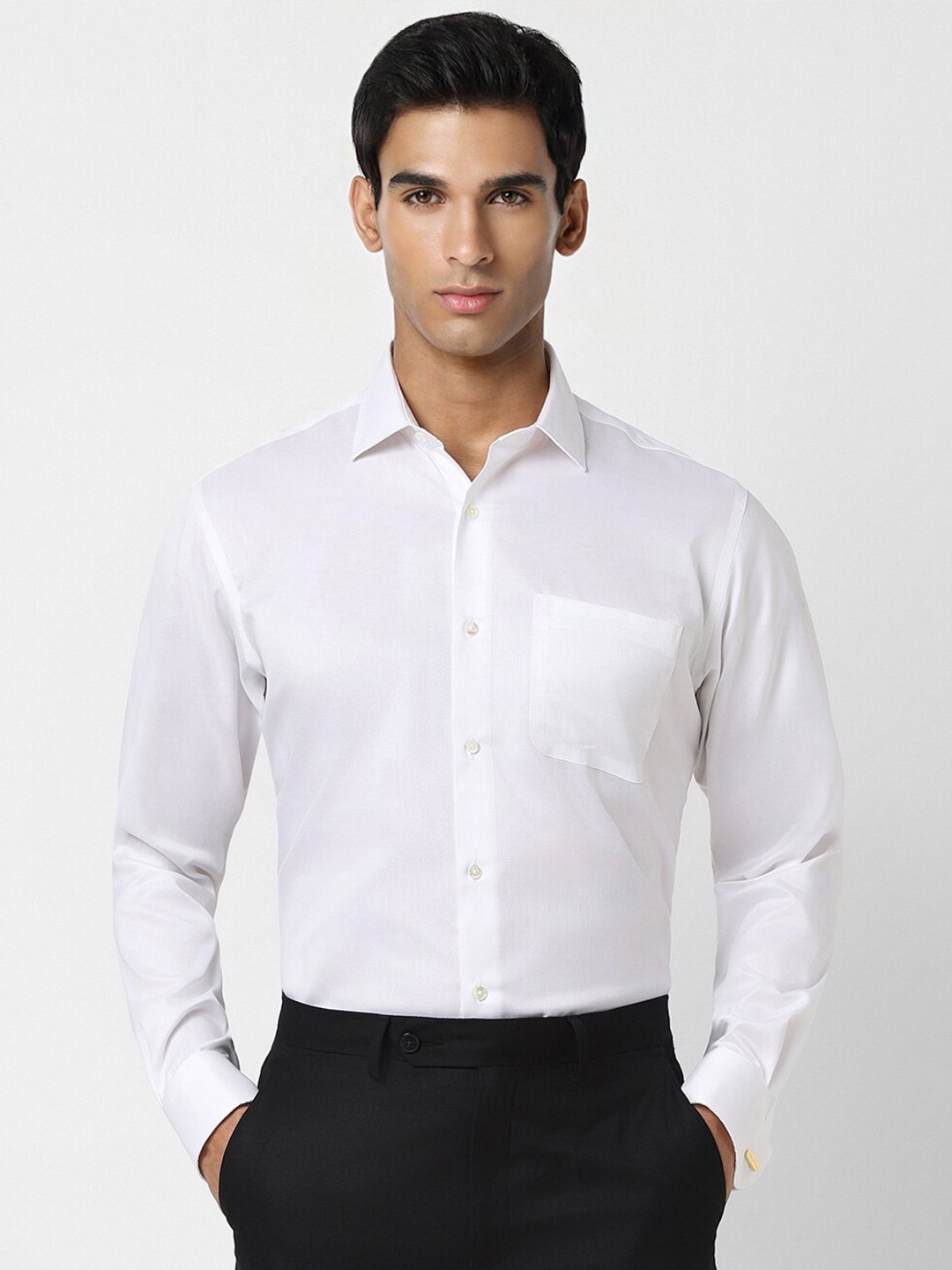 

Van Heusen Self Design Opaque Formal Shirt, White