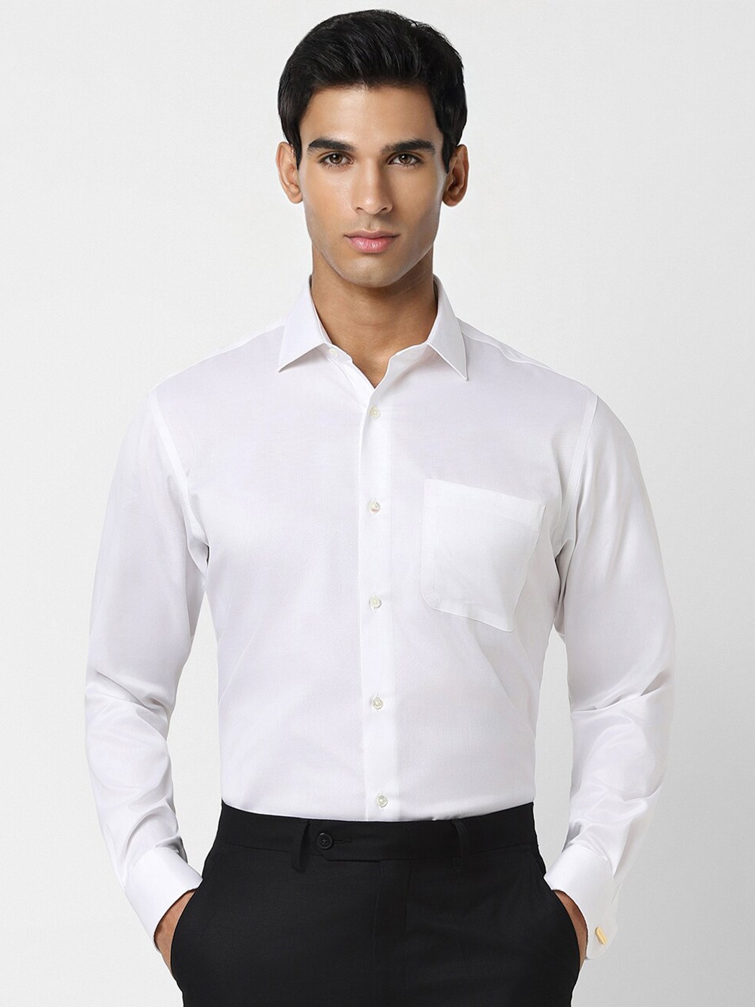 

Van Heusen Cotton Silk Opaque Formal Shirt, White