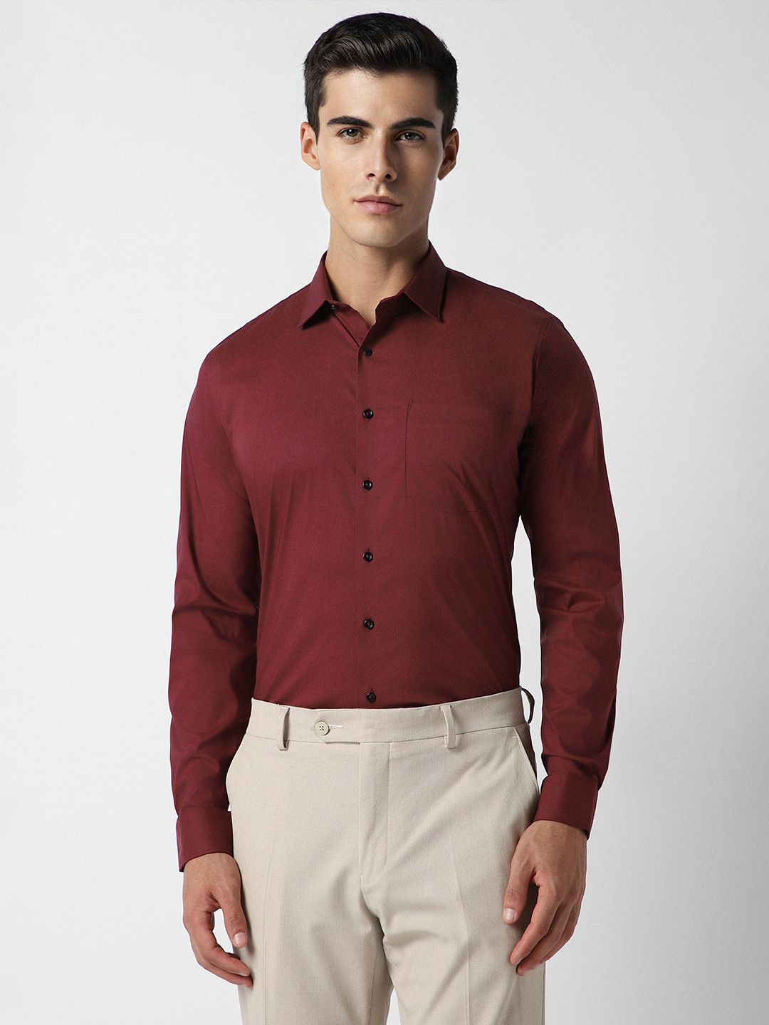 

Van Heusen Men Maroon Slim Fit Opaque Formal Shirt