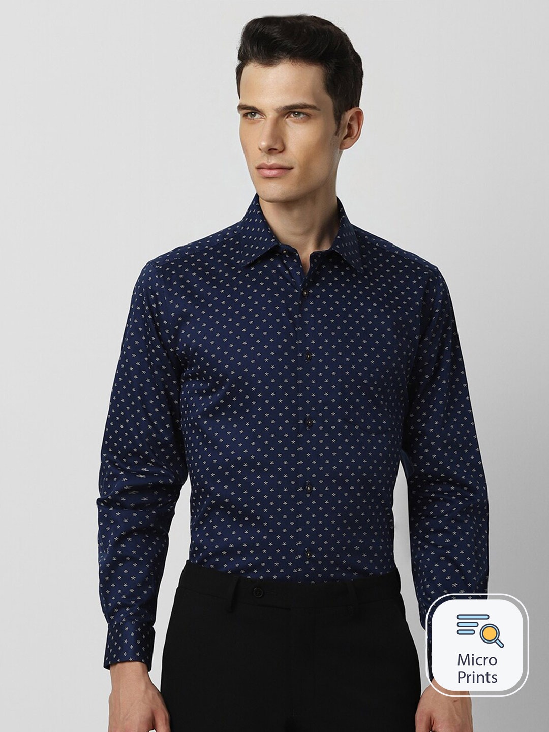 

Van Heusen Micro Ditsy Printed Party Shirt, Navy blue
