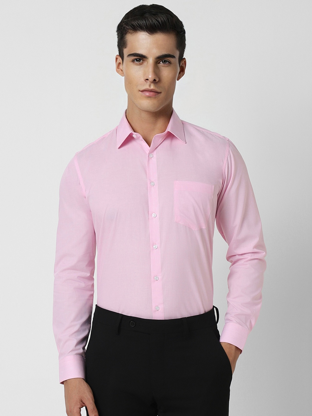 

Van Heusen Men Pink Slim Fit Opaque Formal Shirt