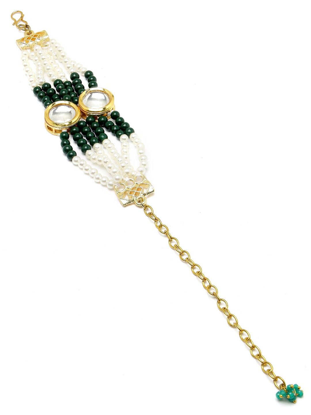 

KARATCART Kundan Gold-Plated Wraparound Bracelet