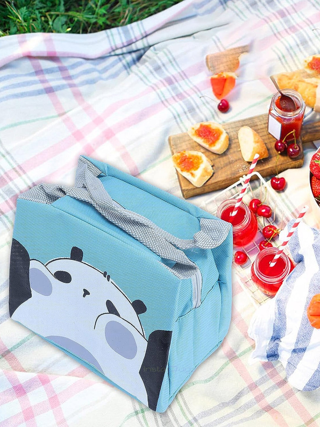 

Instabuyz Printed Insulated Lunch Bag, Blue