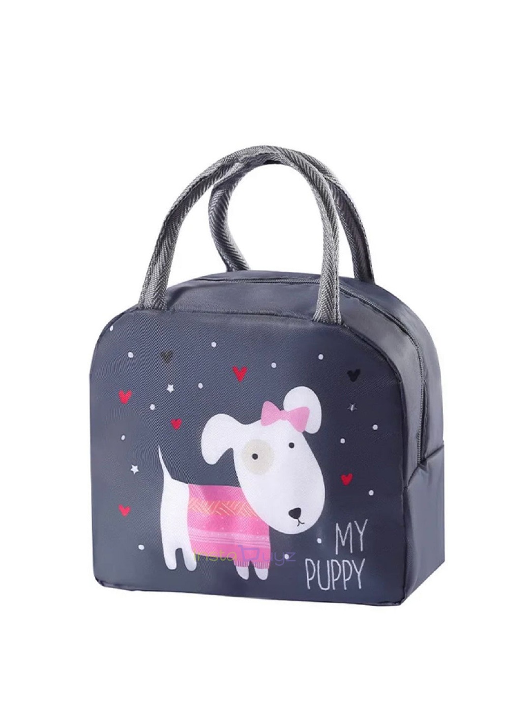 

Instabuyz Unisex Printed Insulated waterproof & Oil Proof Lunch Bag, Grey